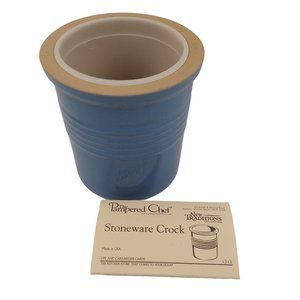 The Pampered Chef Stoneware Crock Blue New Traditions Collection #1313 Heritage